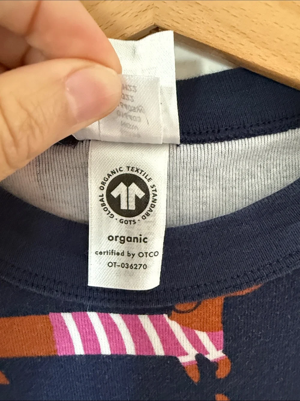 Hanna Andersson Dachshund Dog Organic Cotton Pajama Top Navy Size 6-7